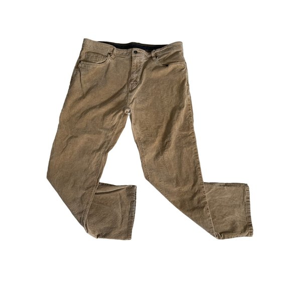 Prana men’s size 40x32 slim fit brown fine wale corduroy jeans FLAW - Picture 1 of 12